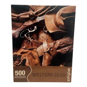 Western Gear" 500-piece jigsaw puzzle by Springbok. Vintage. New and sealed.